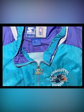 NBA Charlotte Hornets Teal & Purple Starter Windbreaker Jacket